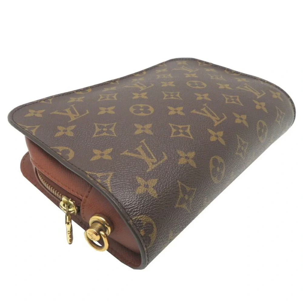 LOUIS VUITTON Authentic Brown Monogram Clutch Bag - Picture 3 of 10